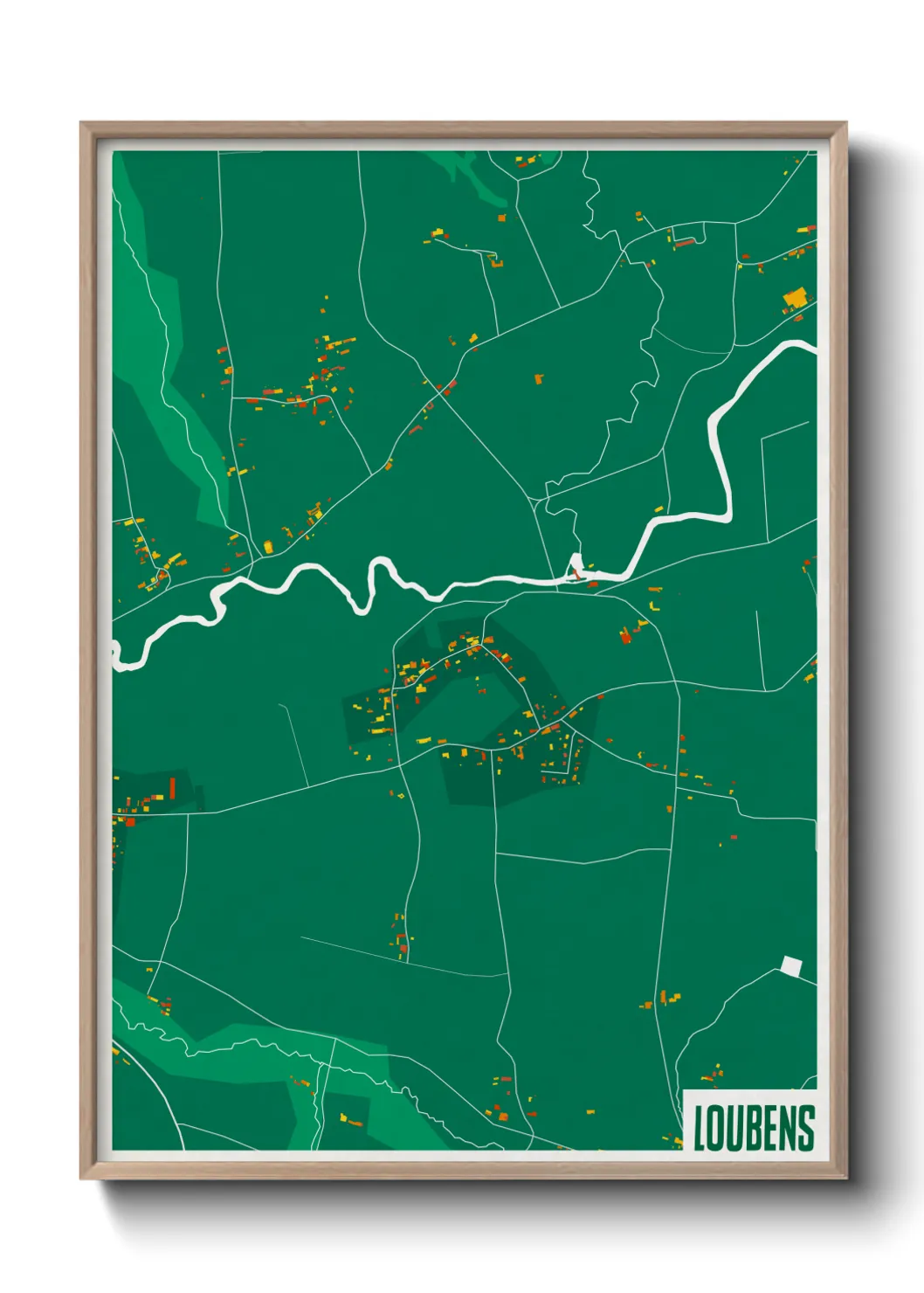Une affiche de carte sur Loubens
