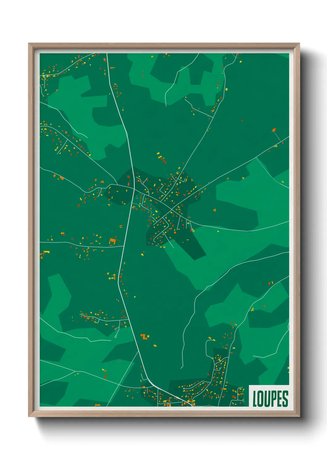 Une affiche de carte sur Loupes