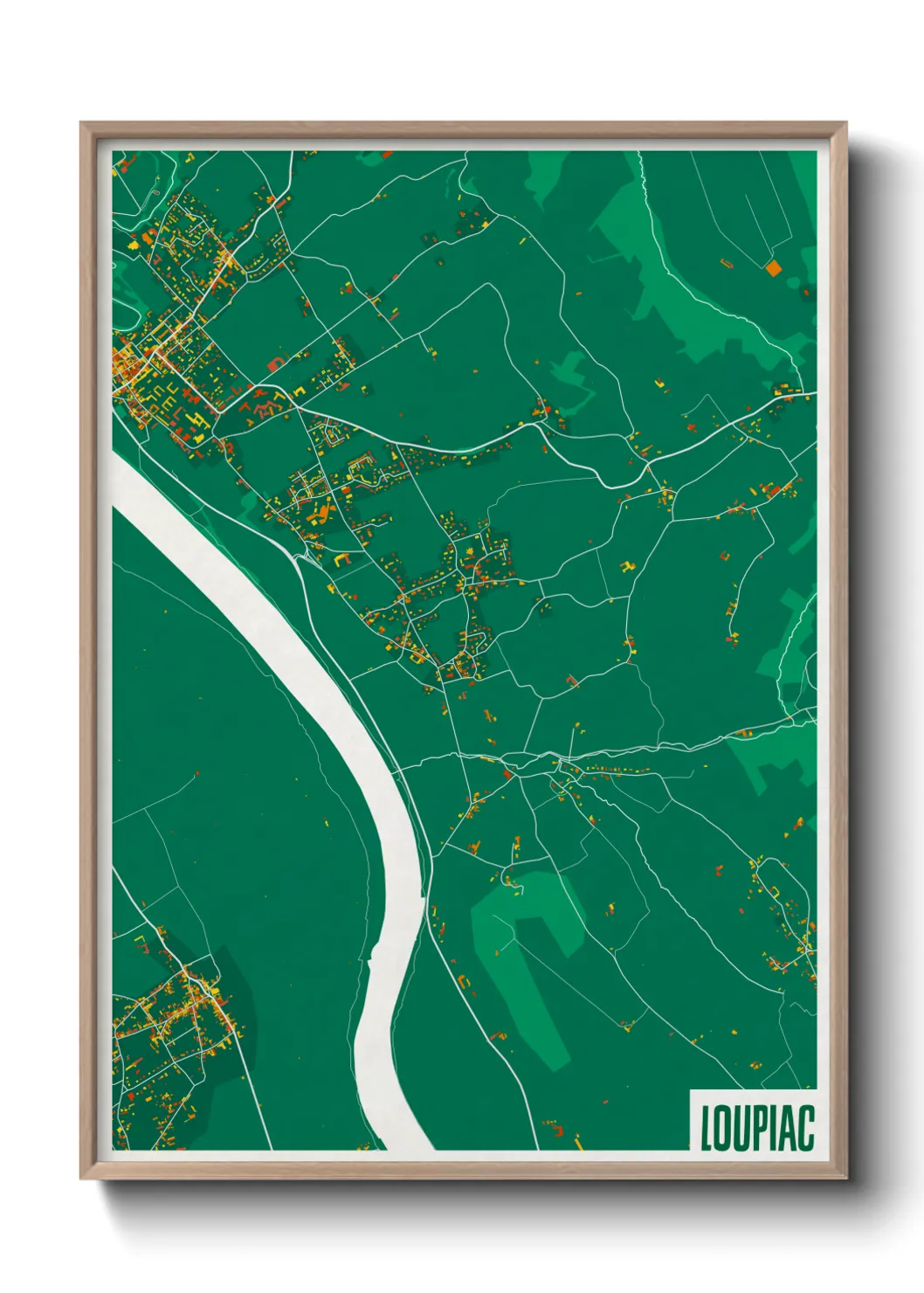 Une affiche de carte sur Loupiac