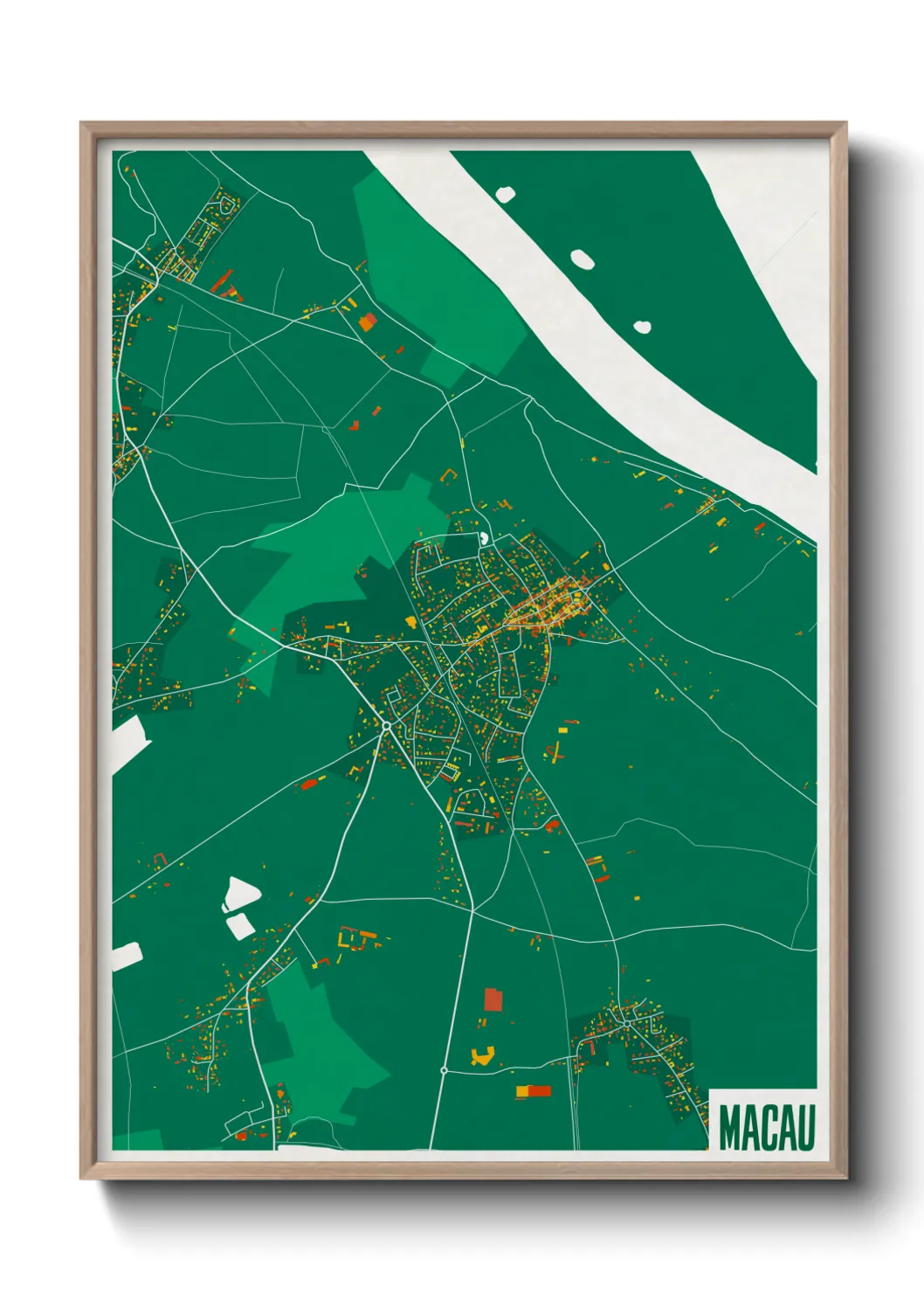 Une affiche de carte sur Macau