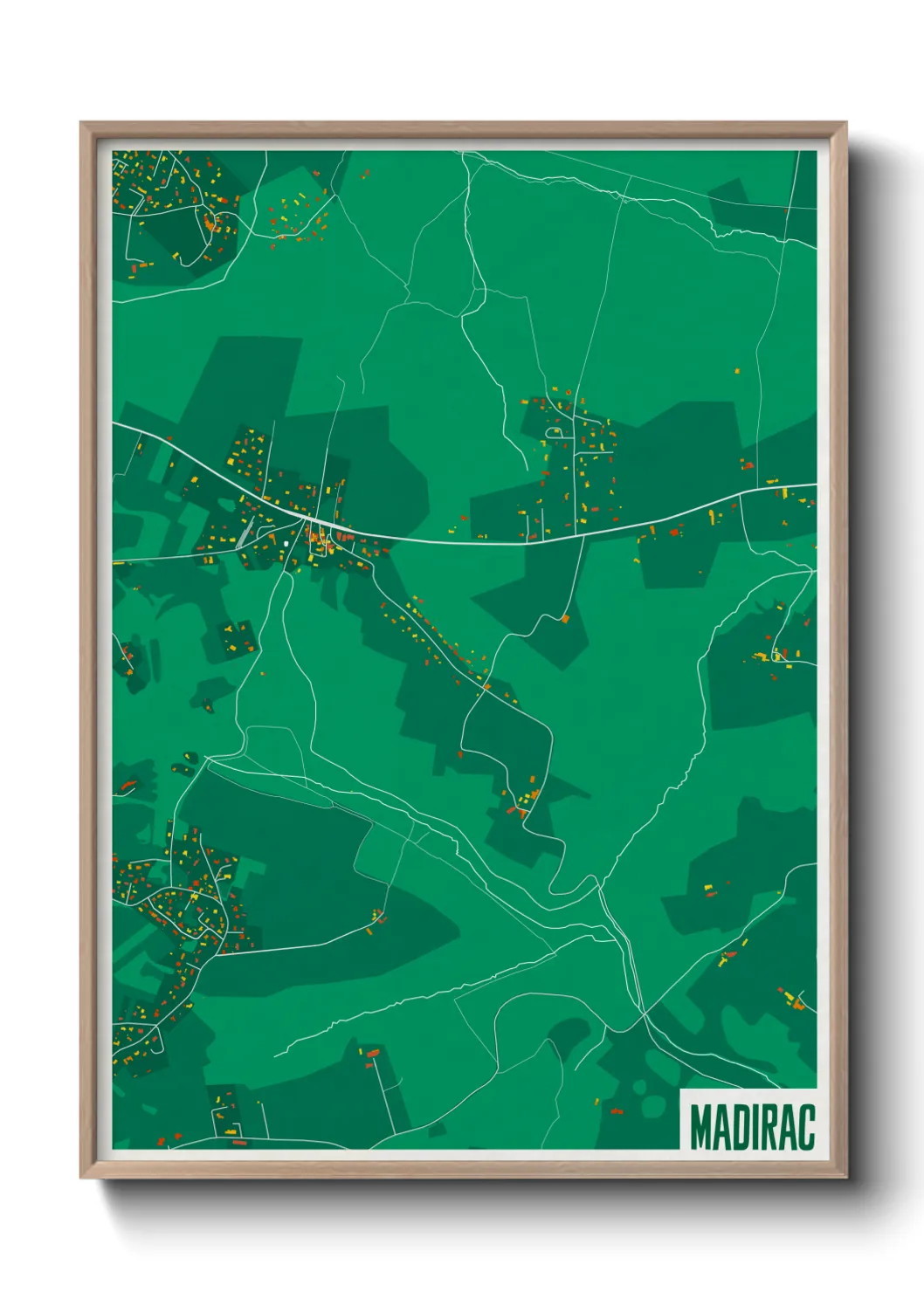 Une affiche de carte sur Madirac