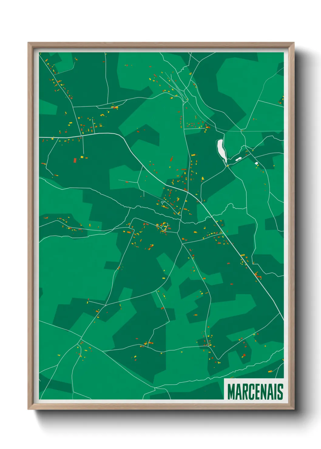 Une affiche de carte sur Marcenais