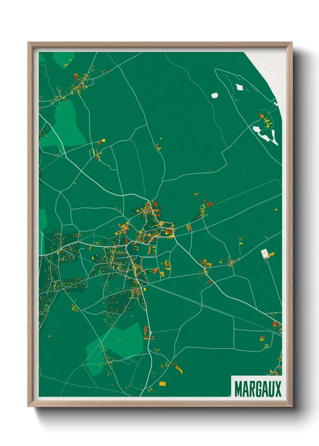 Une affiche de carte sur Margaux