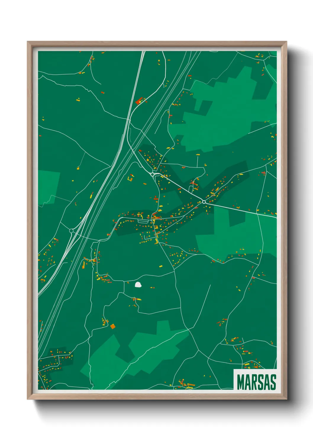 Une affiche de carte sur Marsas