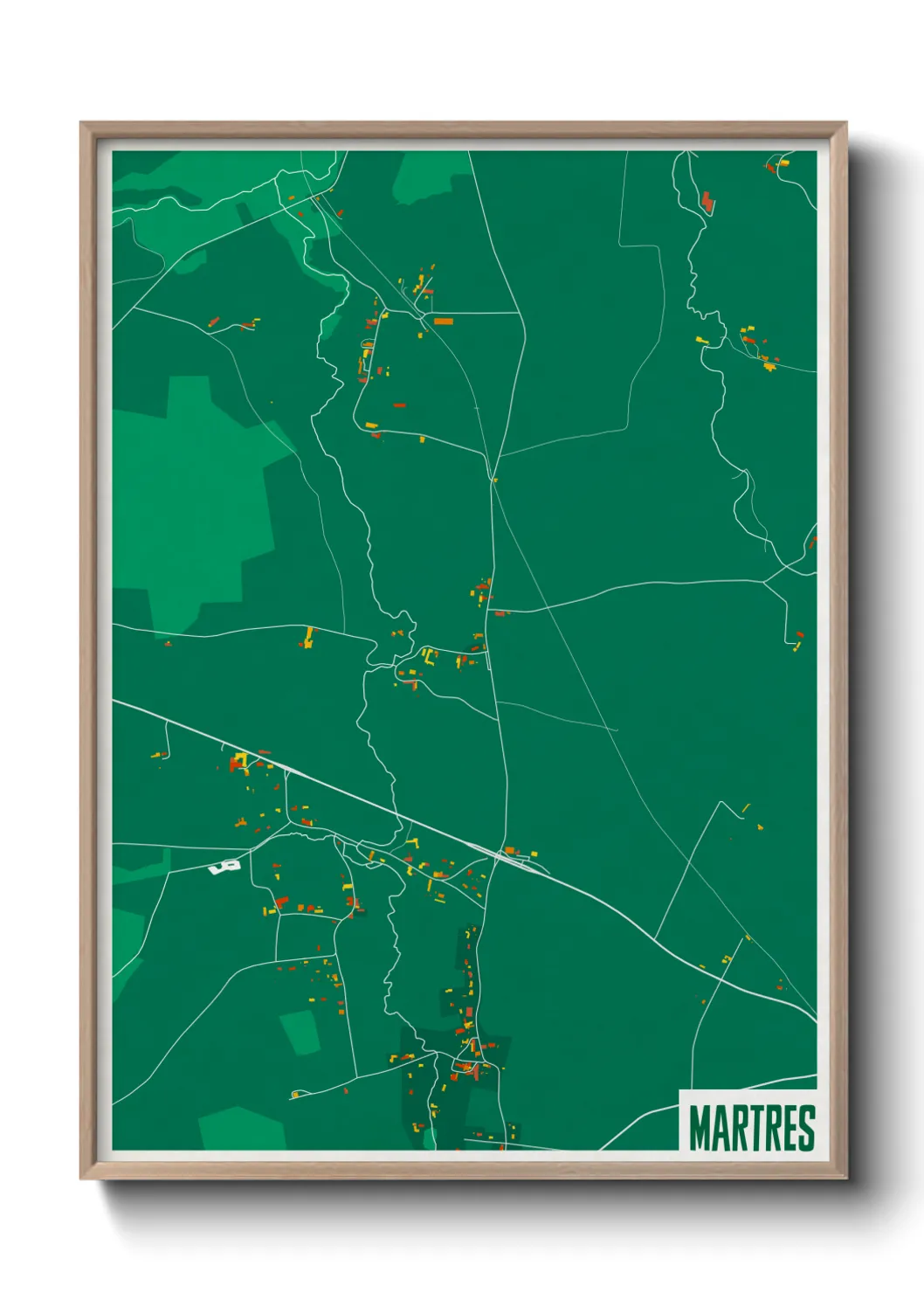 Une affiche de carte sur Martres