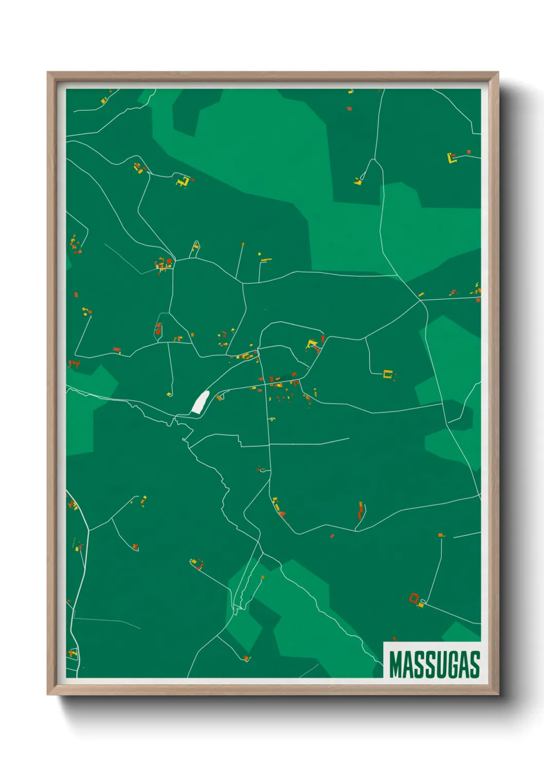 Une affiche de carte sur Massugas
