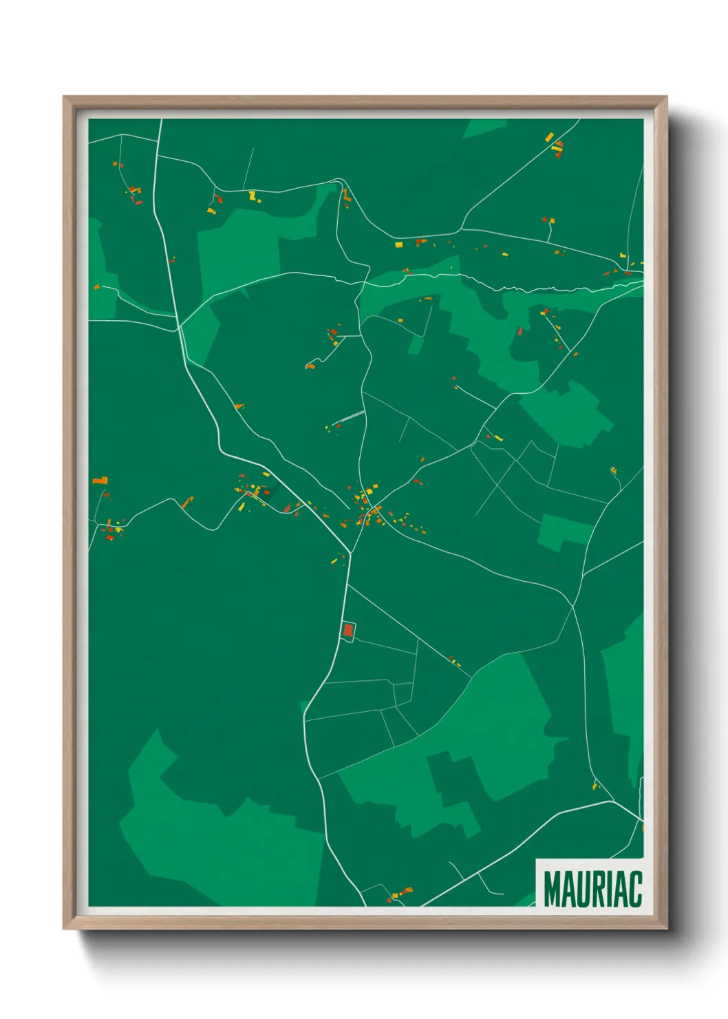 Une affiche de carte sur Mauriac
