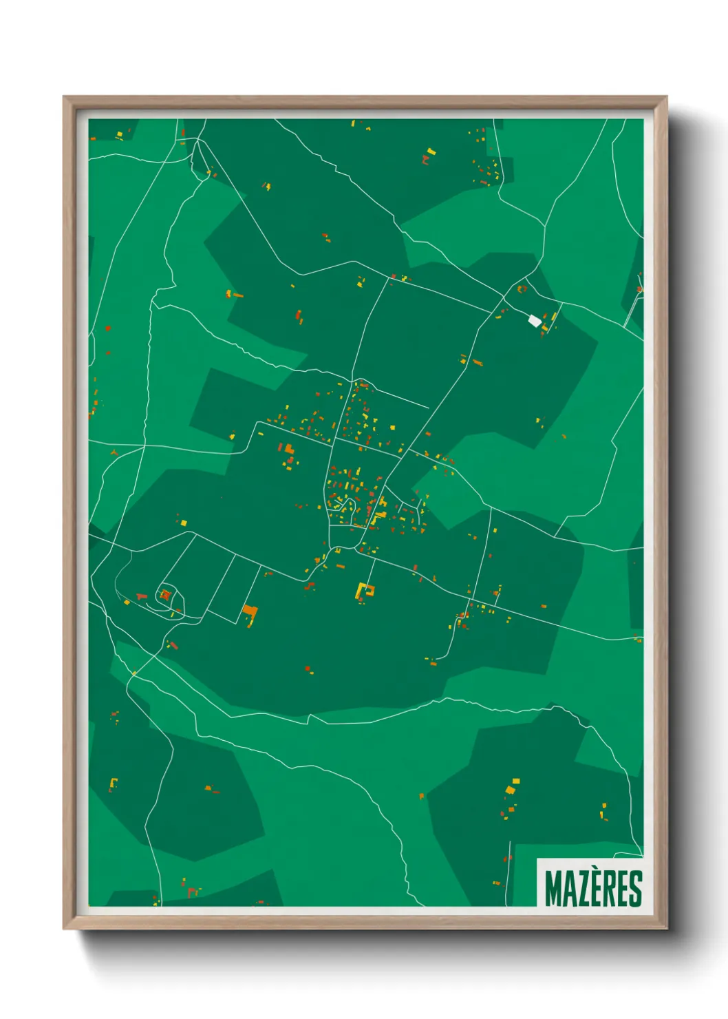 Une affiche de carte sur Mazères