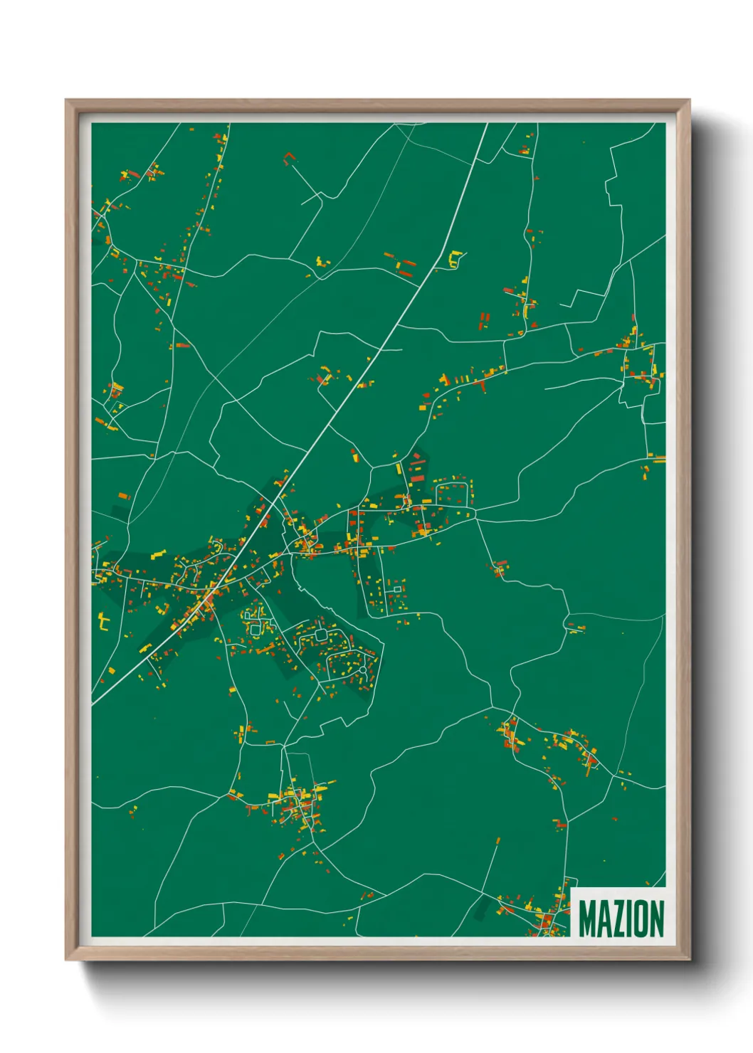 Une affiche de carte sur Mazion
