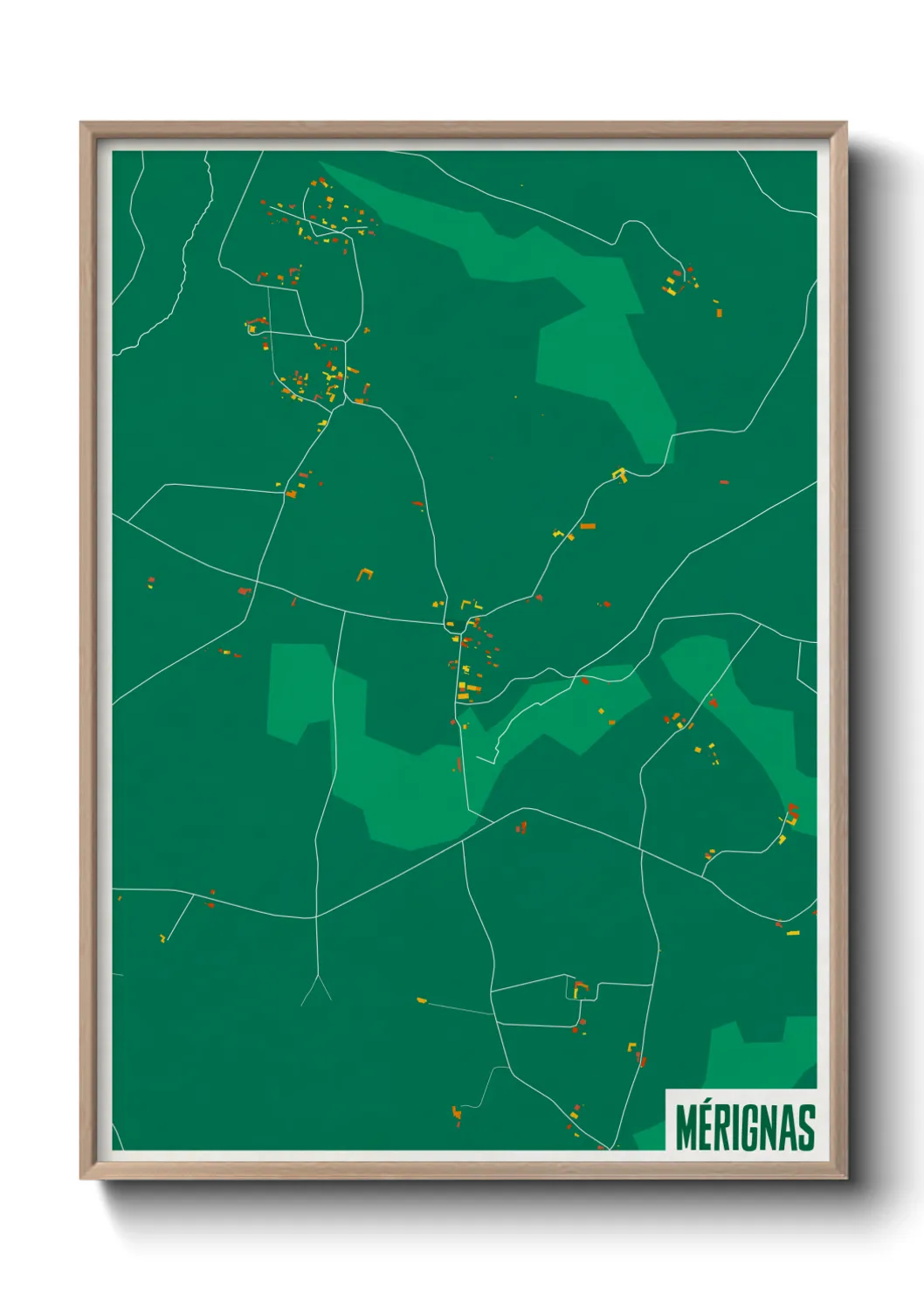 Une affiche de carte sur Mérignas