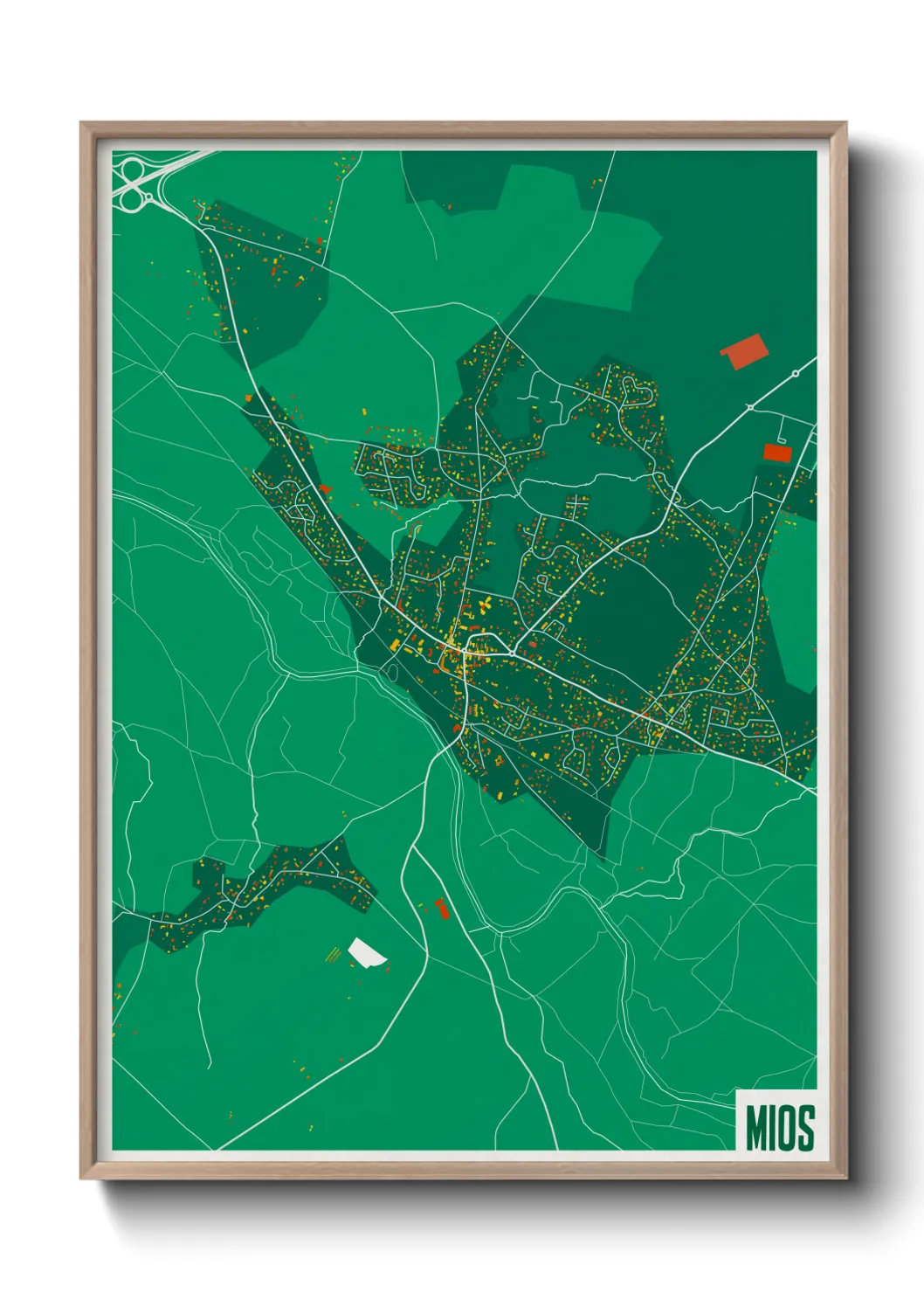 Une affiche de carte sur Mios