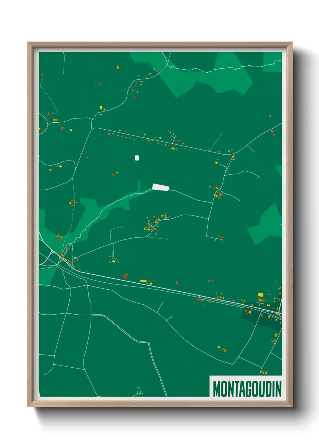 Une affiche de carte sur Montagoudin