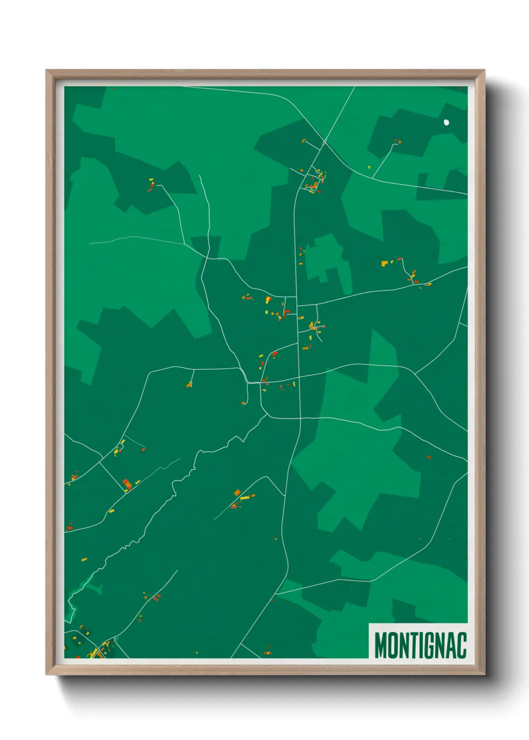 Une affiche de carte sur Montignac