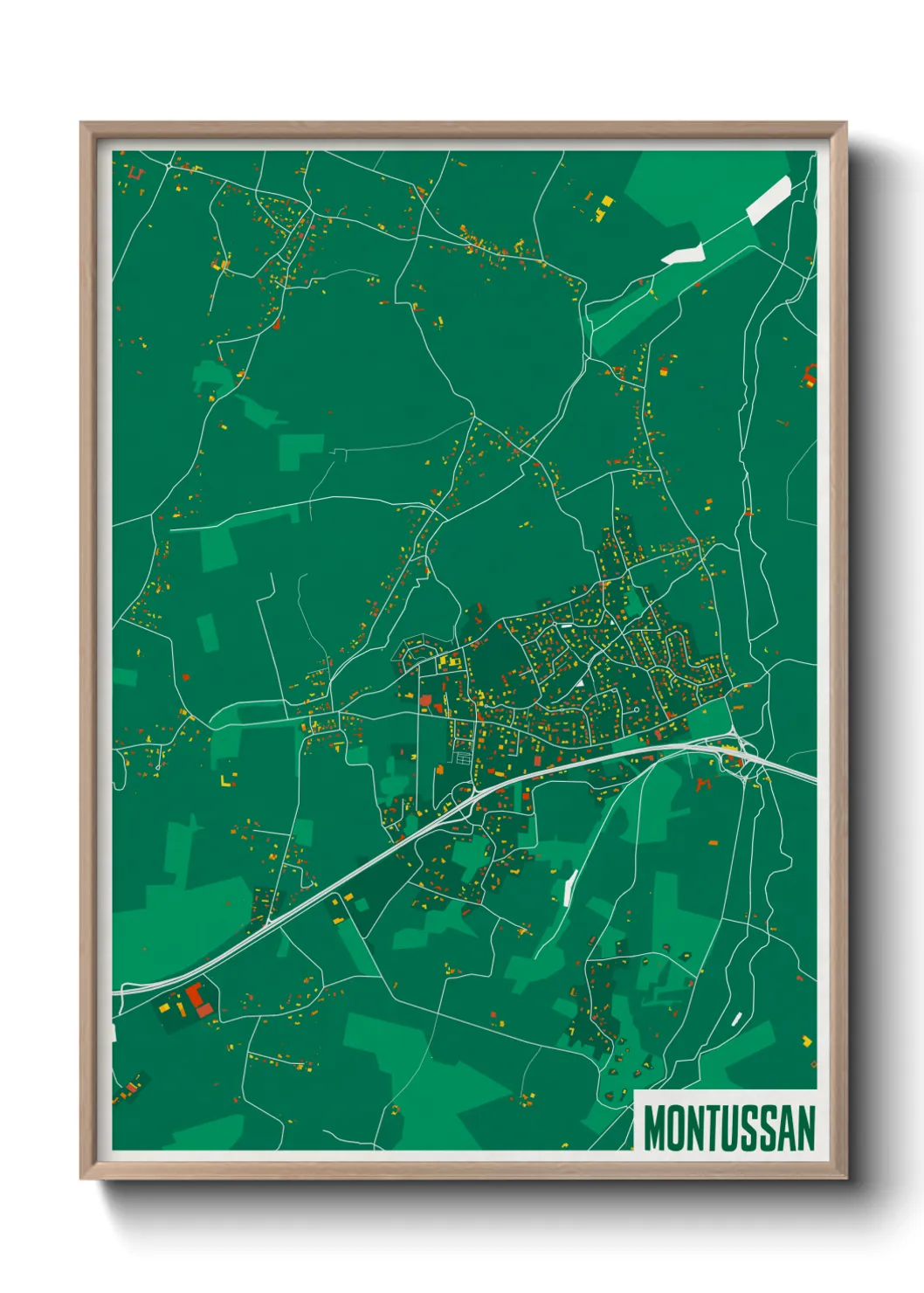Une affiche de carte sur Montussan
