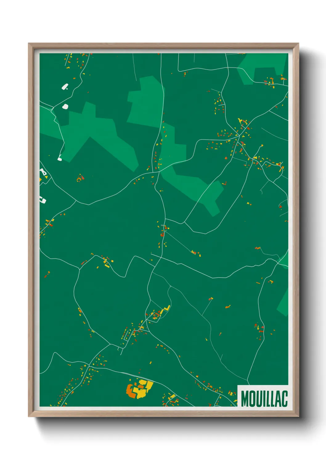 Une affiche de carte sur Mouillac