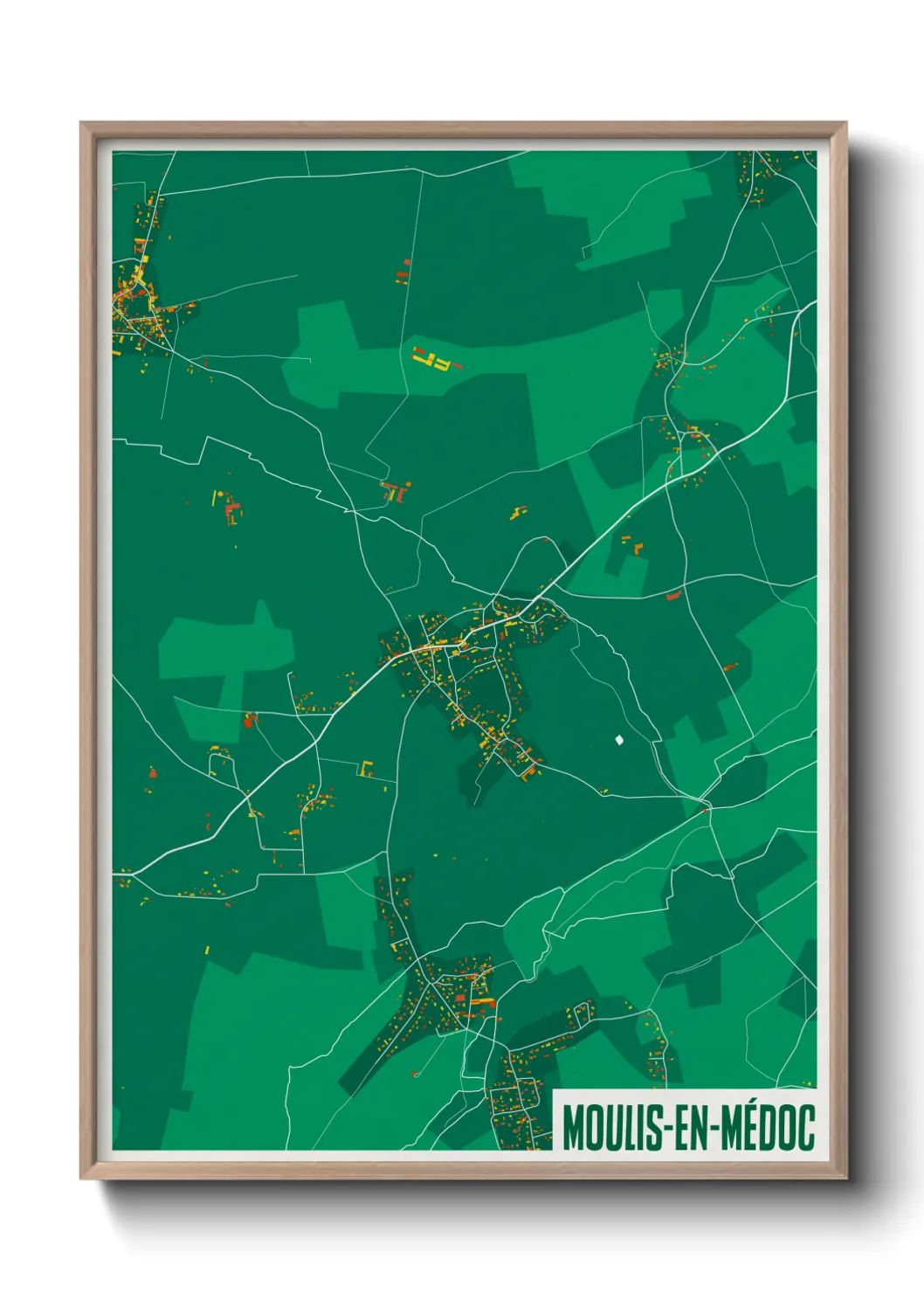 Une affiche de carte sur Moulis-en-Médoc
