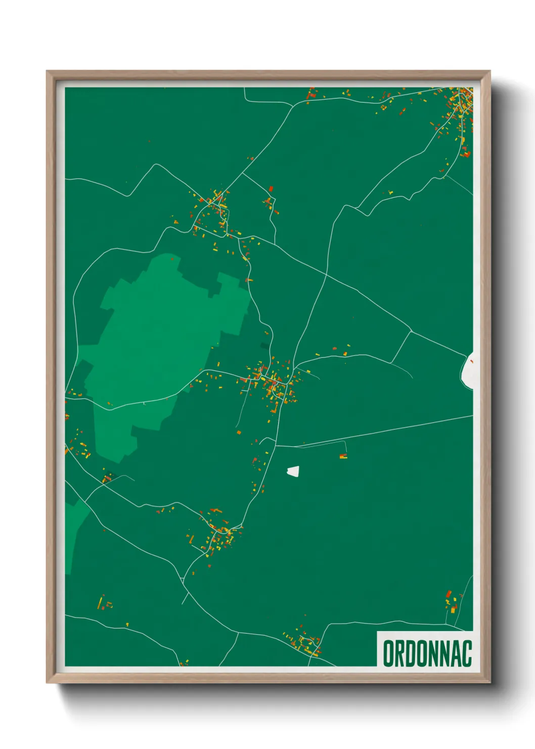 Une affiche de carte sur Ordonnac