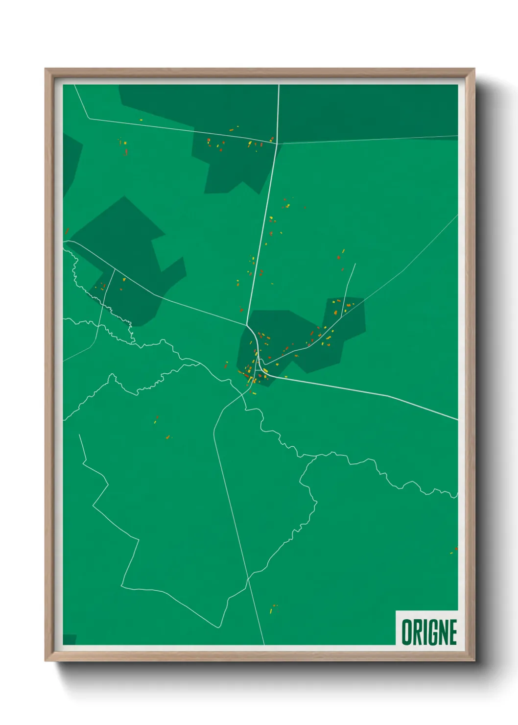 Une affiche de carte sur Origne