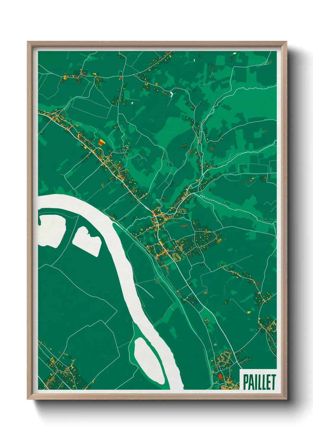 Une affiche de carte sur Paillet