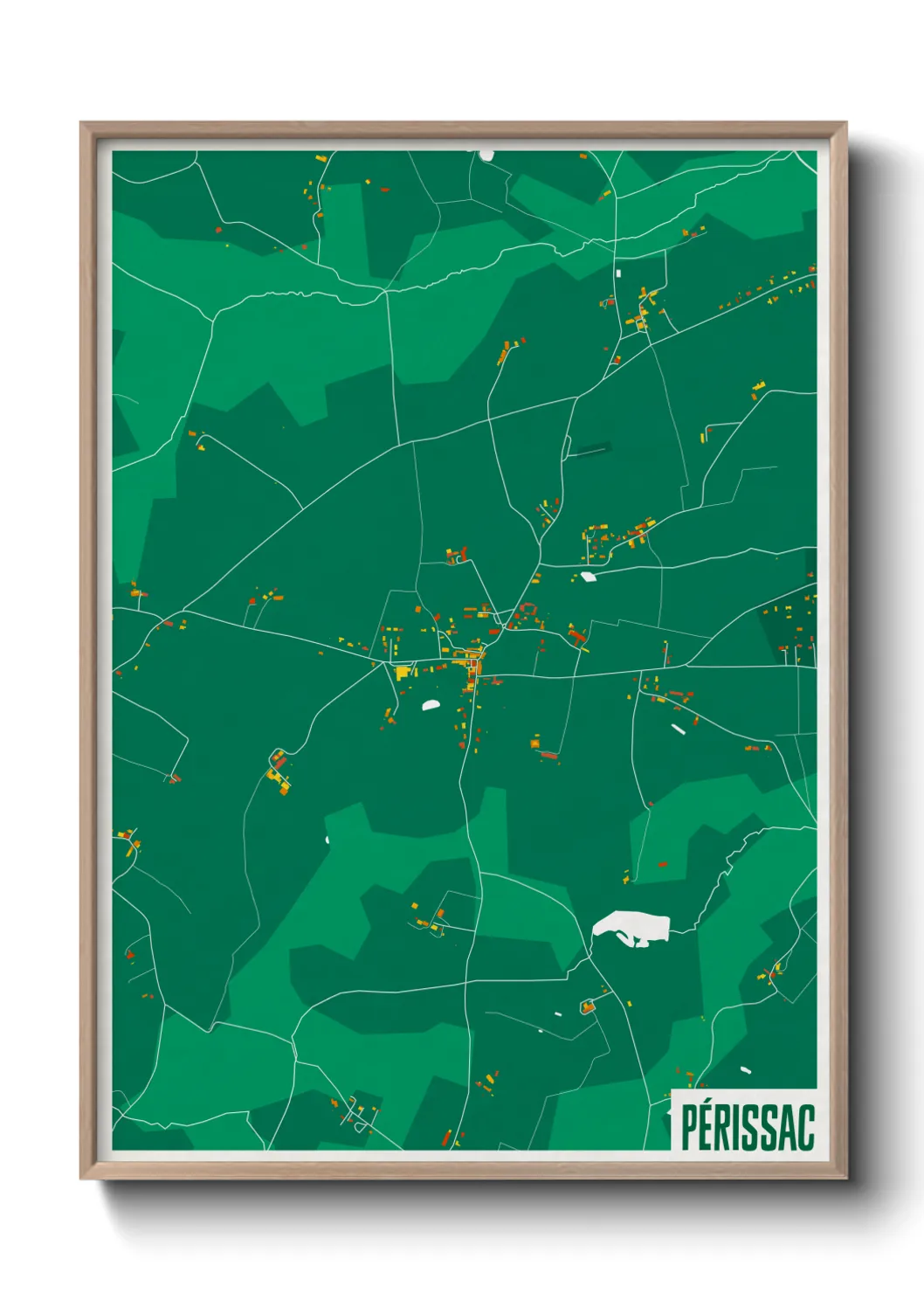 Une affiche de carte sur Périssac