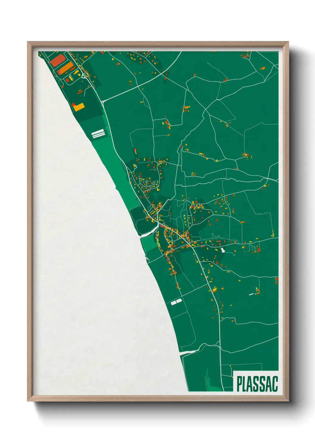 Une affiche de carte sur Plassac