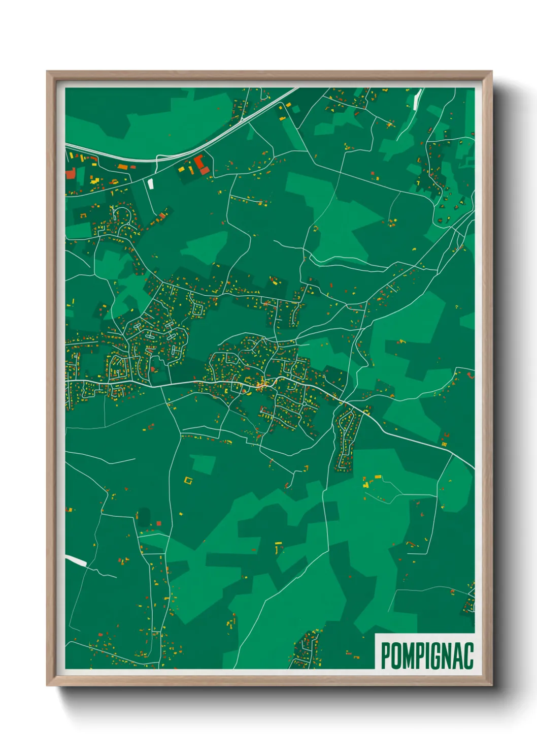 Une affiche de carte sur Pompignac