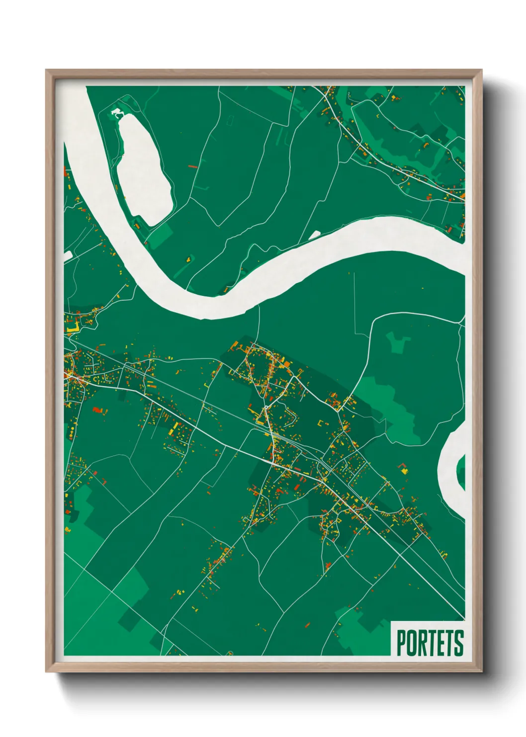 Une affiche de carte sur Portets