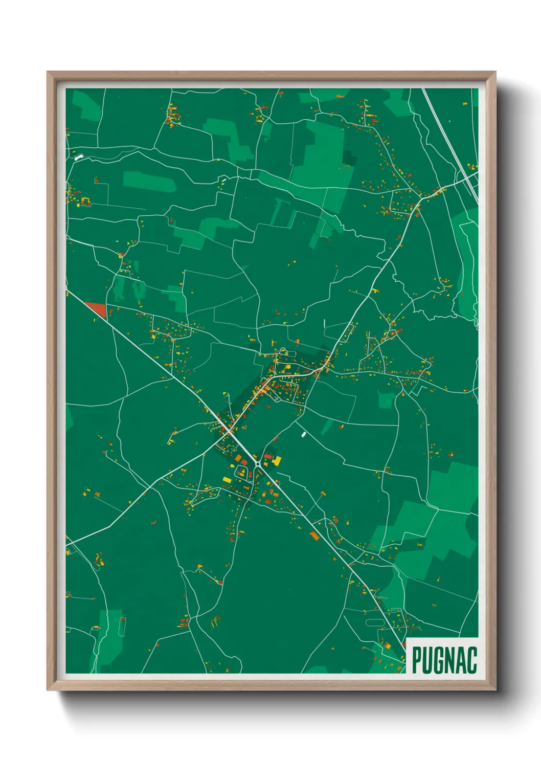 Une affiche de carte sur Pugnac