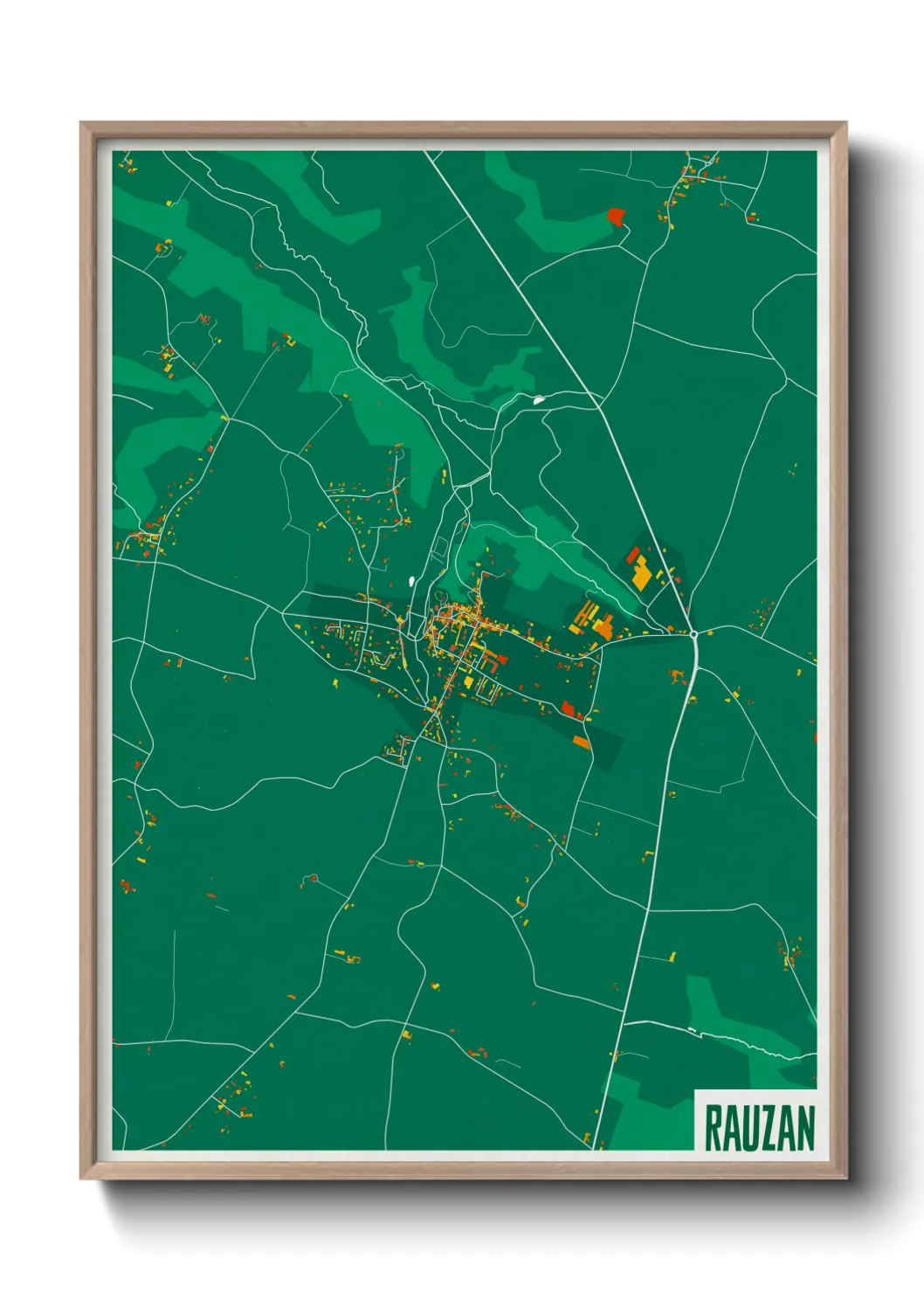 Une affiche de carte sur Rauzan
