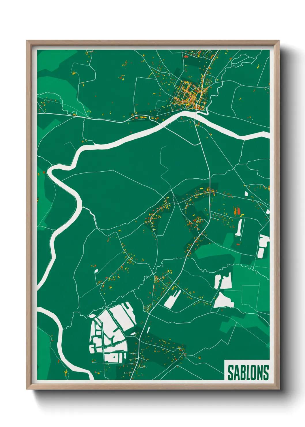 Une affiche de carte sur Sablons