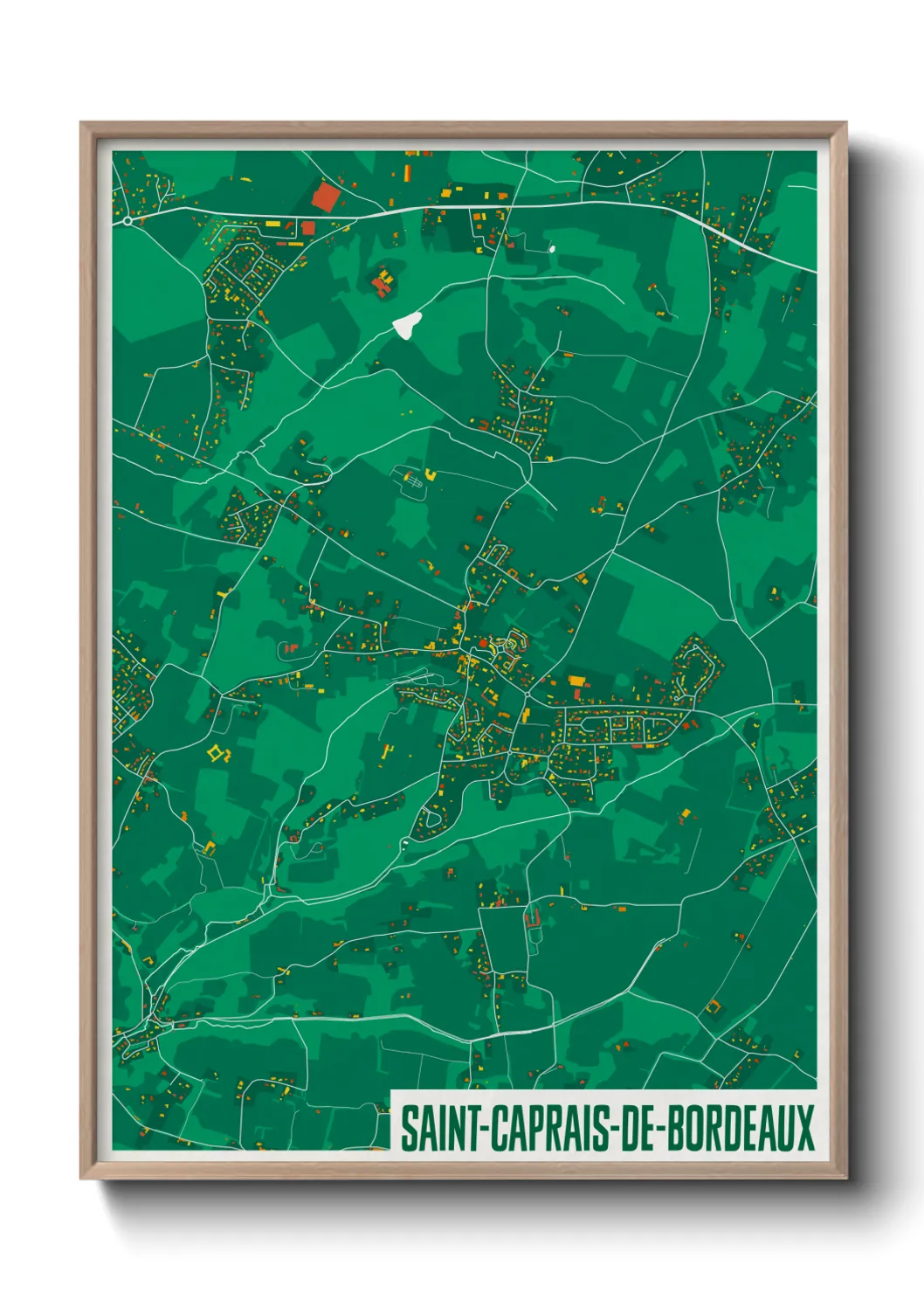 Une affiche de carte sur Saint-Caprais-de-Bordeaux