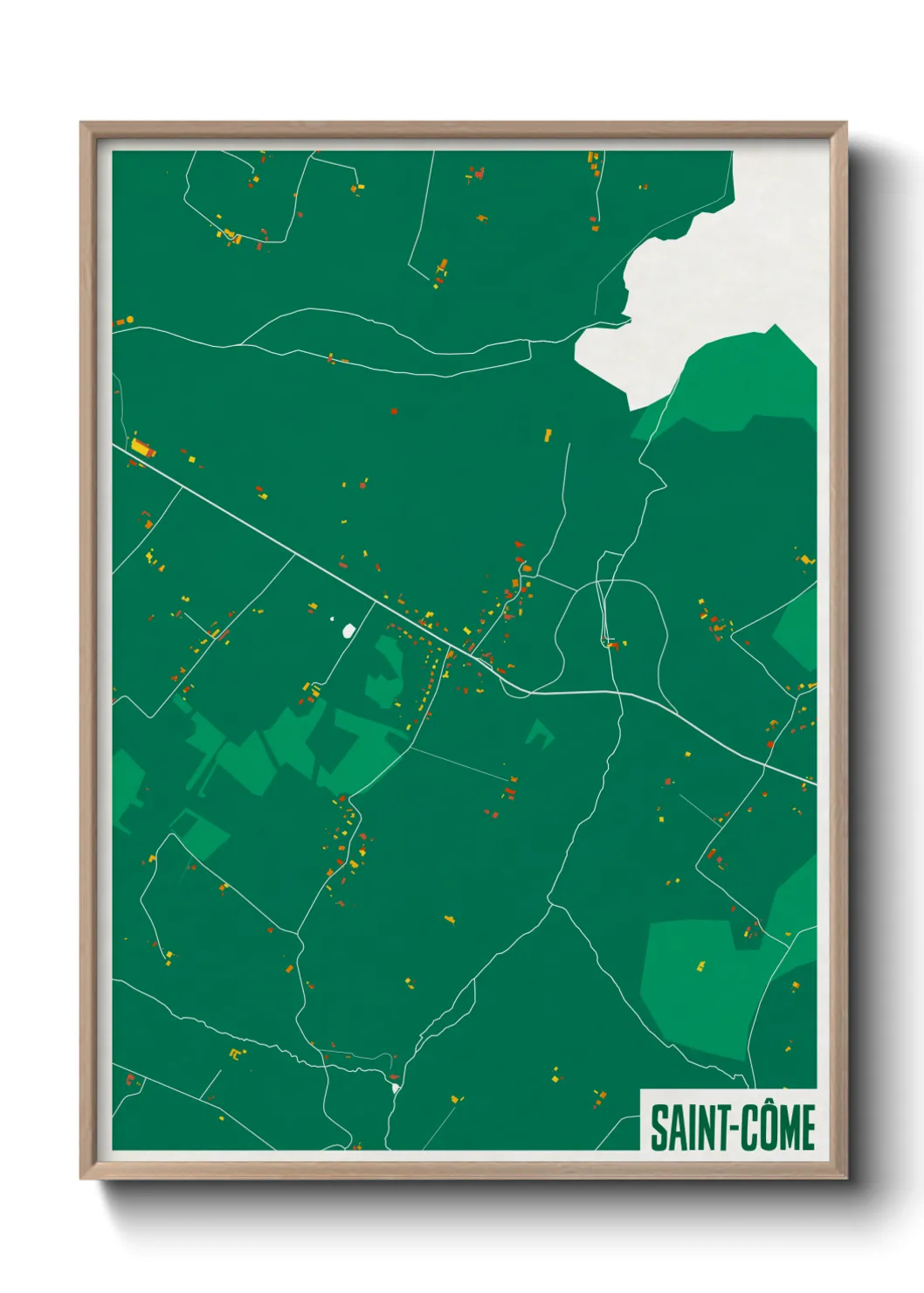 Une affiche de carte sur Saint-Côme