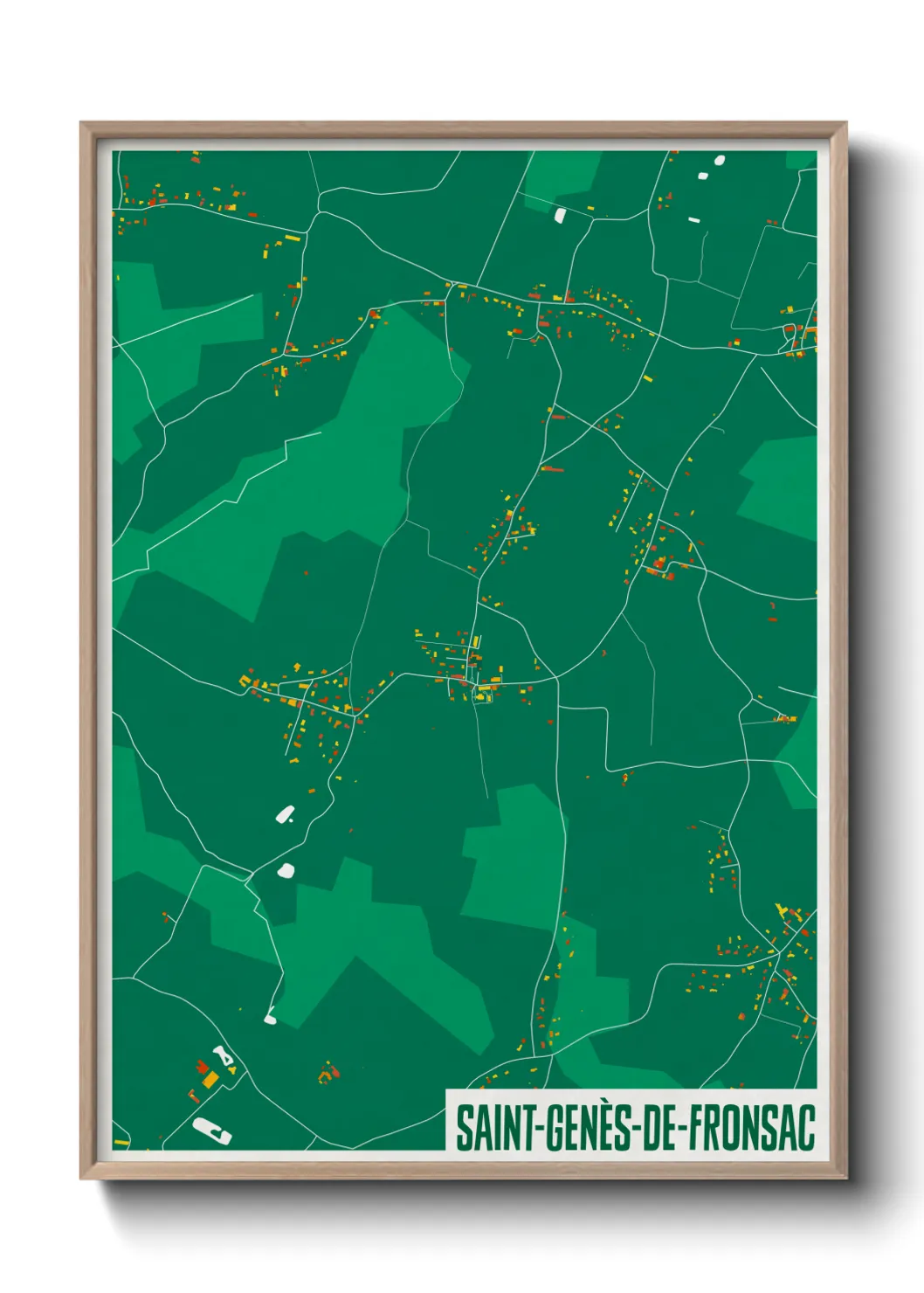 Une affiche de carte sur Saint-Genès-de-Fronsac