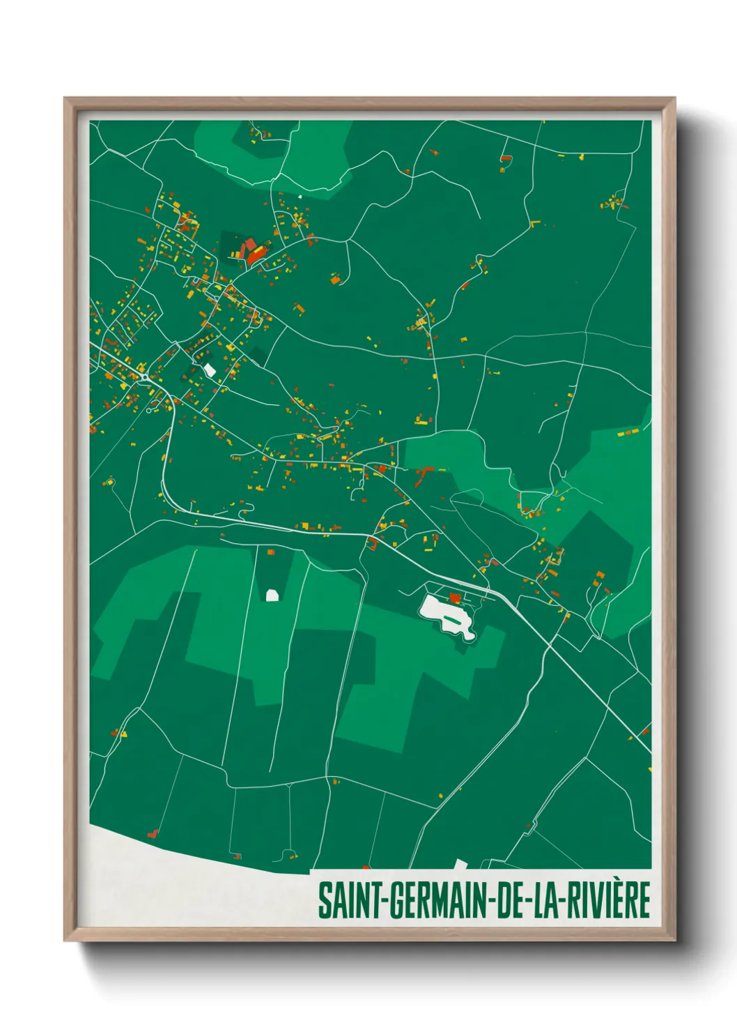 Une affiche de carte sur Saint-Germain-de-la-Rivière