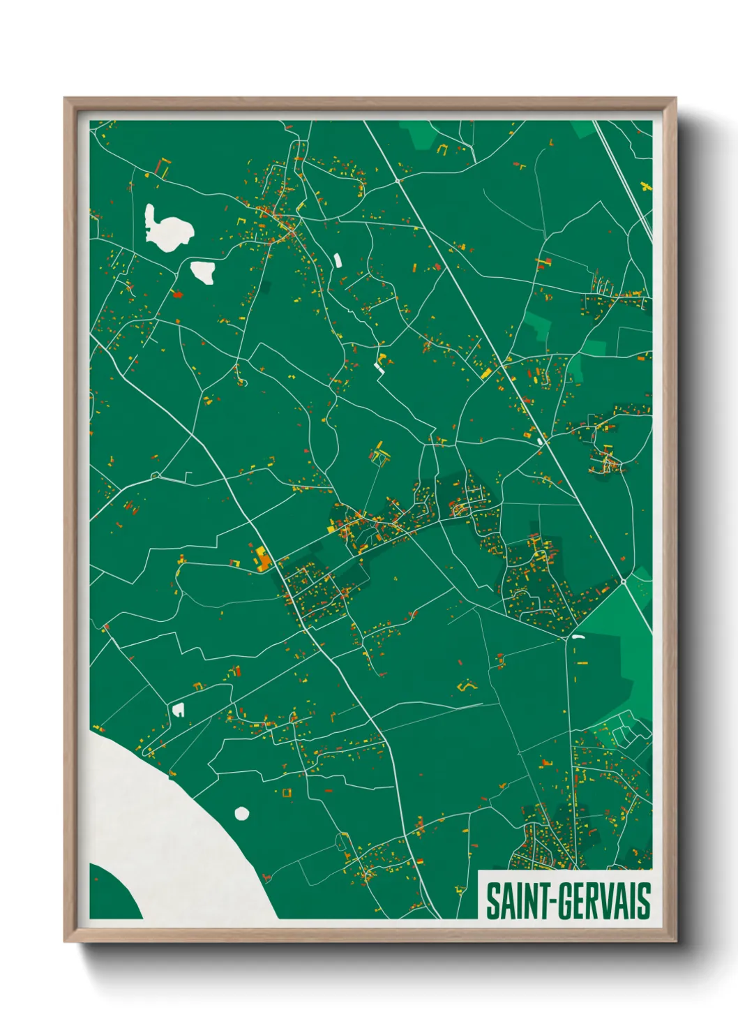 Une affiche de carte sur Saint-Gervais