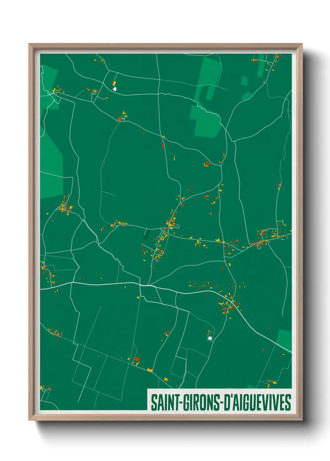 Une affiche de carte sur Saint-Girons-d'Aiguevives