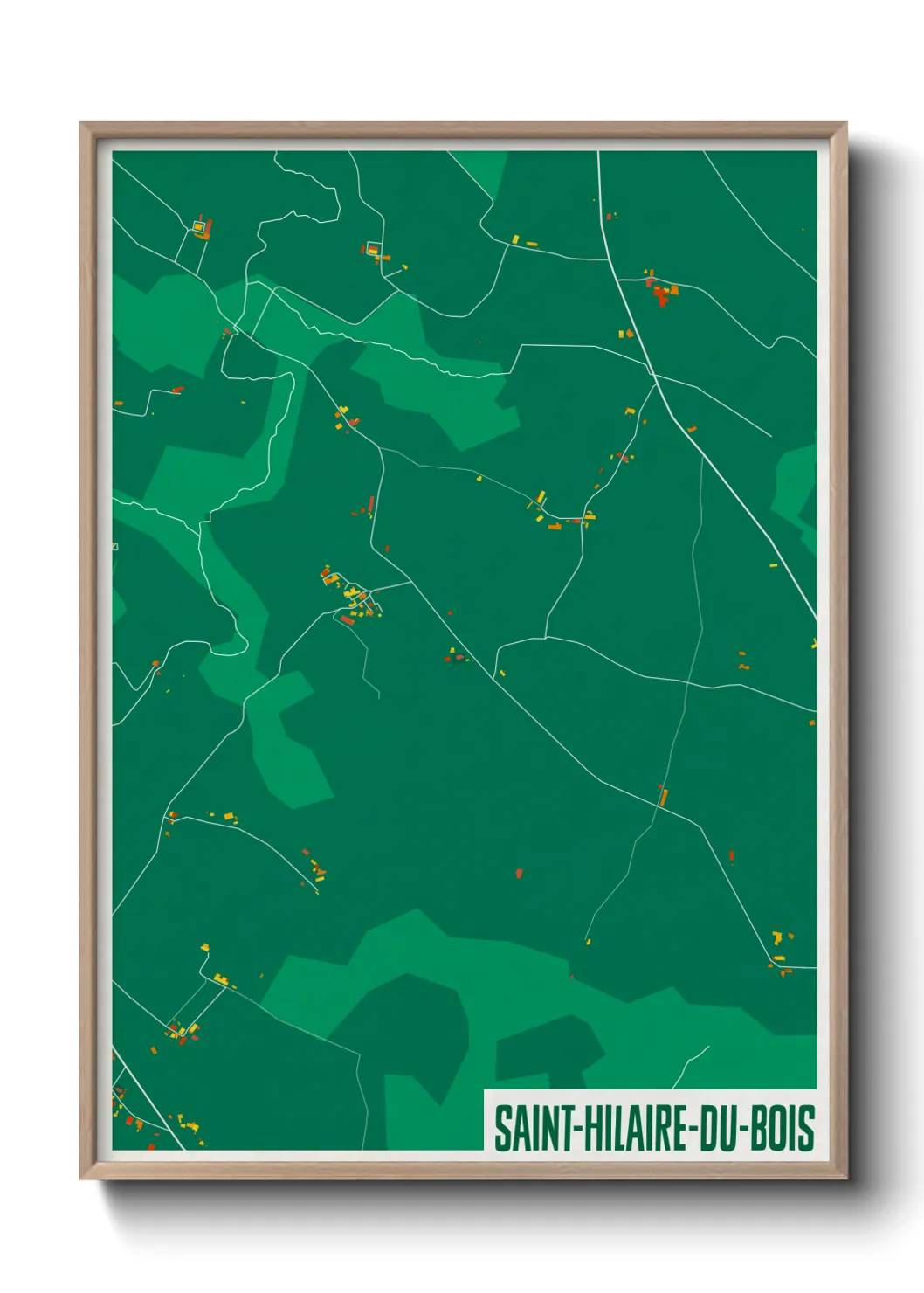 Une affiche de carte sur Saint-Hilaire-du-Bois