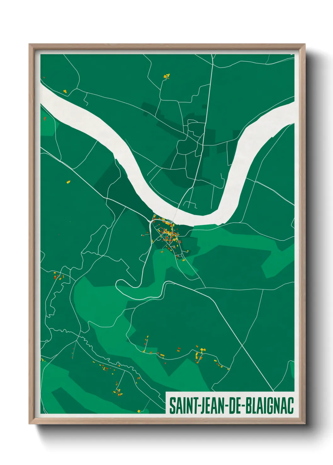 Une affiche de carte sur Saint-Jean-de-Blaignac