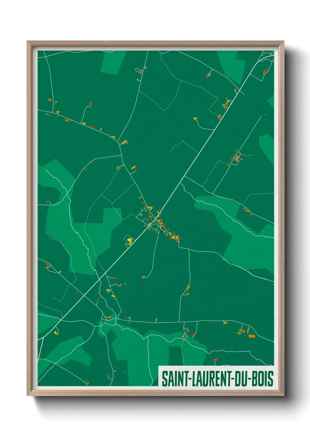 Une affiche de carte sur Saint-Laurent-du-Bois