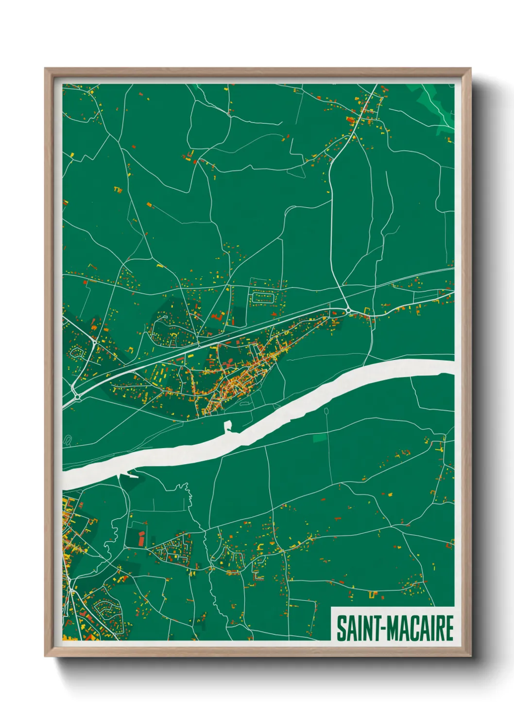 Une affiche de carte sur Saint-Macaire