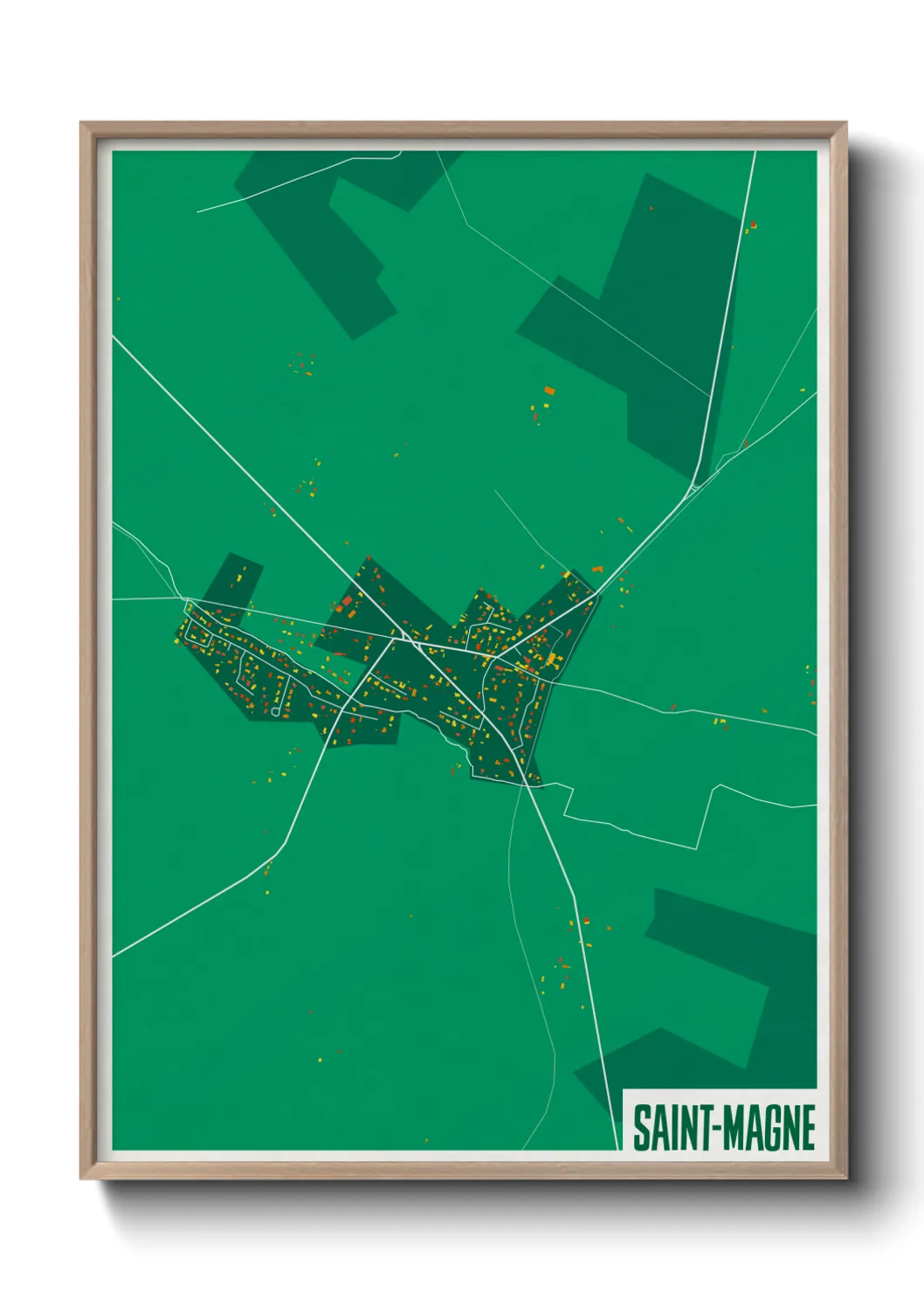 Une affiche de carte sur Saint-Magne