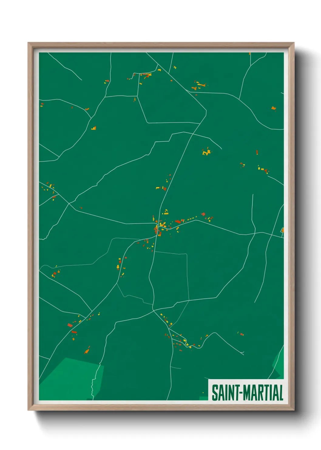 Une affiche de carte sur Saint-Martial