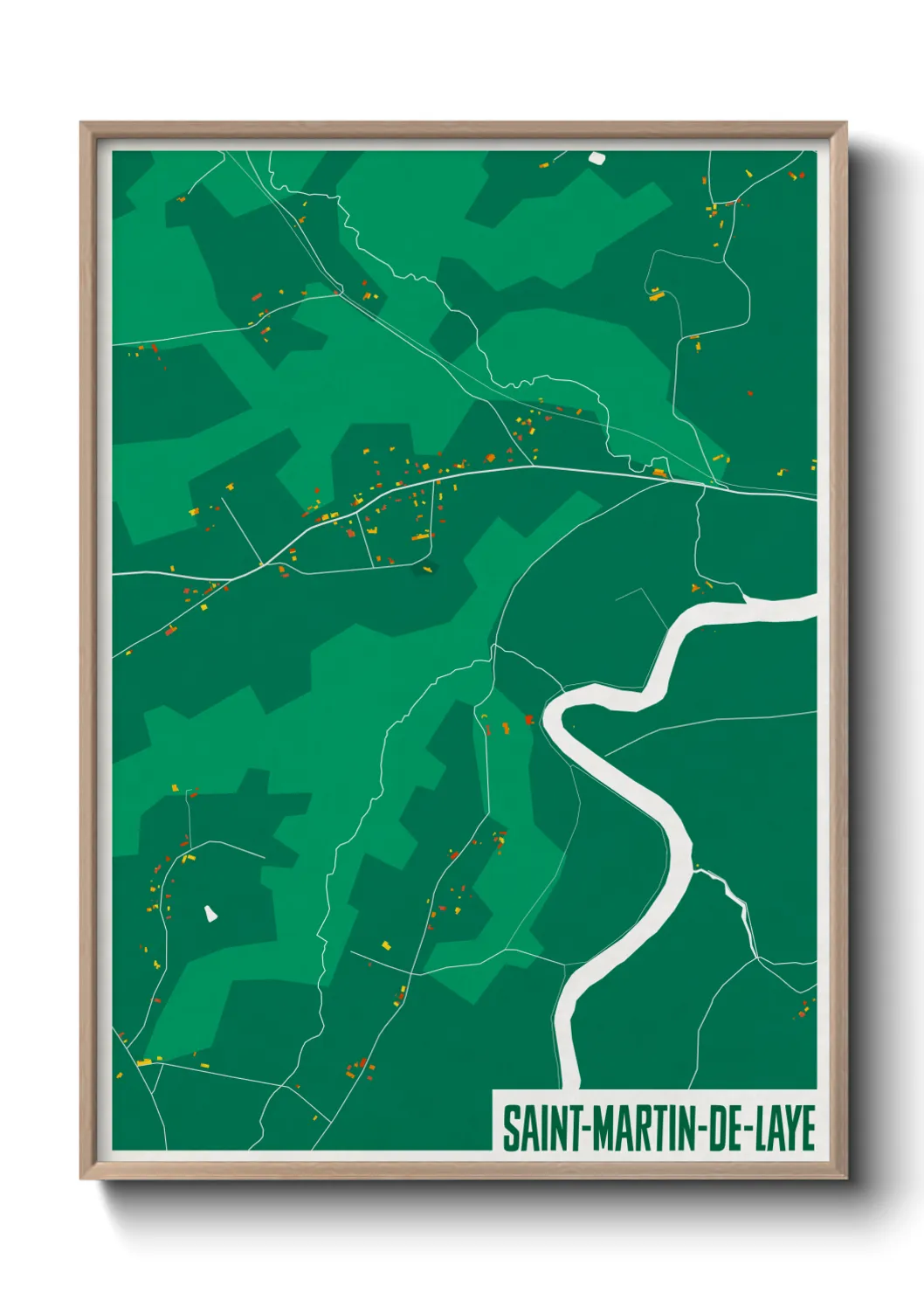 Une affiche de carte sur Saint-Martin-de-Laye