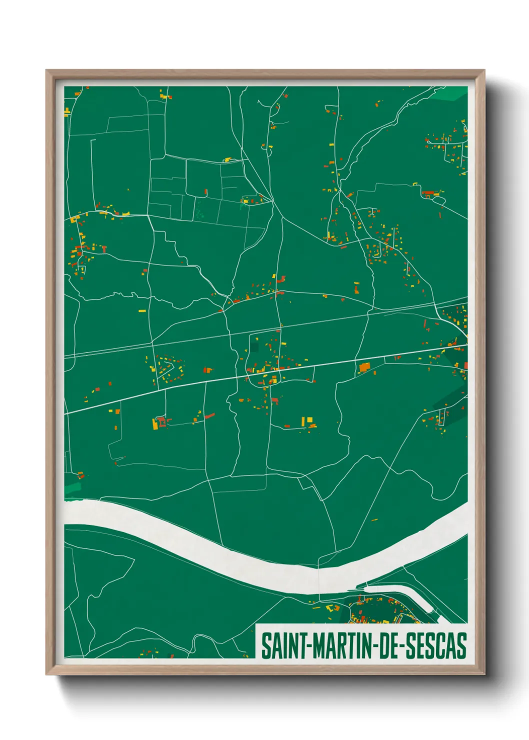 Une affiche de carte sur Saint-Martin-de-Sescas