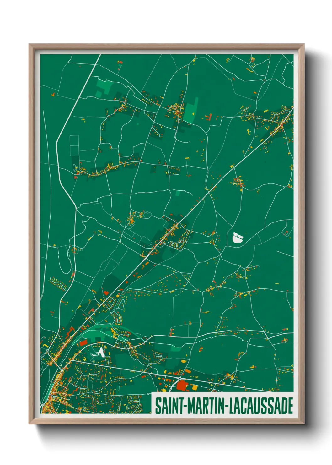 Une affiche de carte sur Saint-Martin-Lacaussade