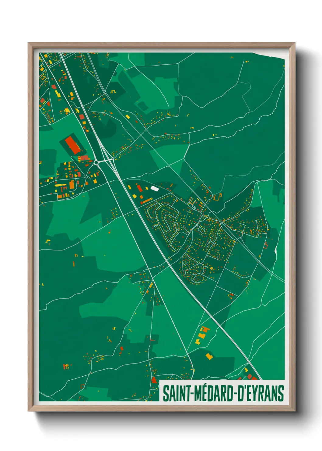 Une affiche de carte sur Saint-Médard-d'Eyrans