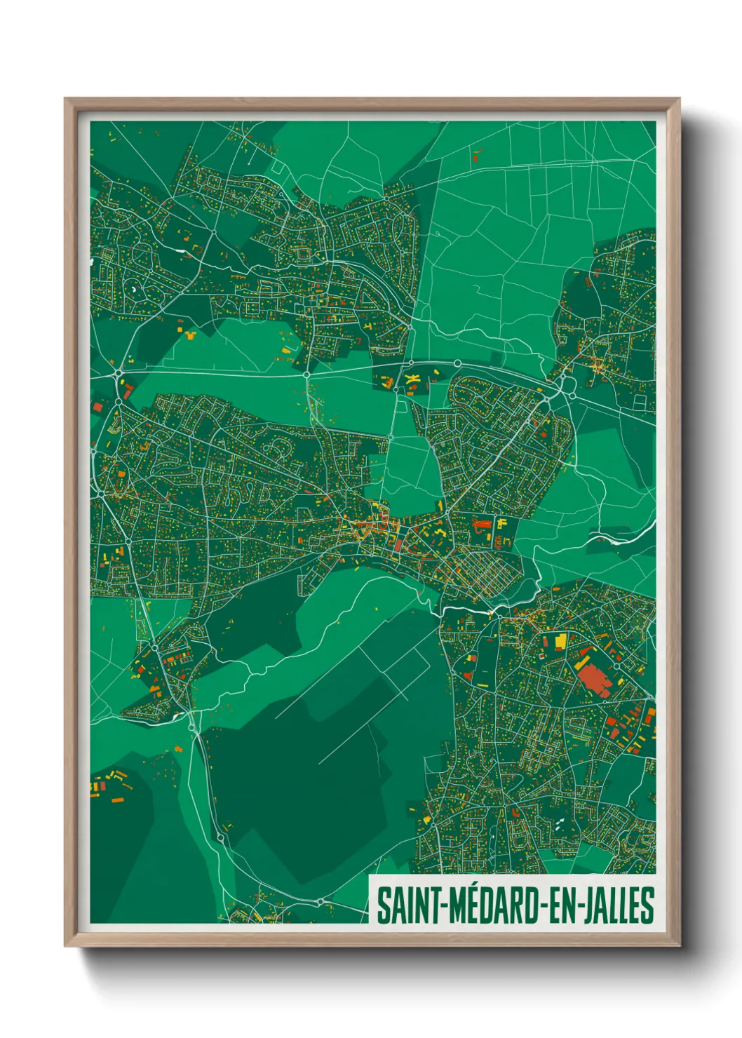 Une affiche de carte sur Saint-Médard-en-Jalles