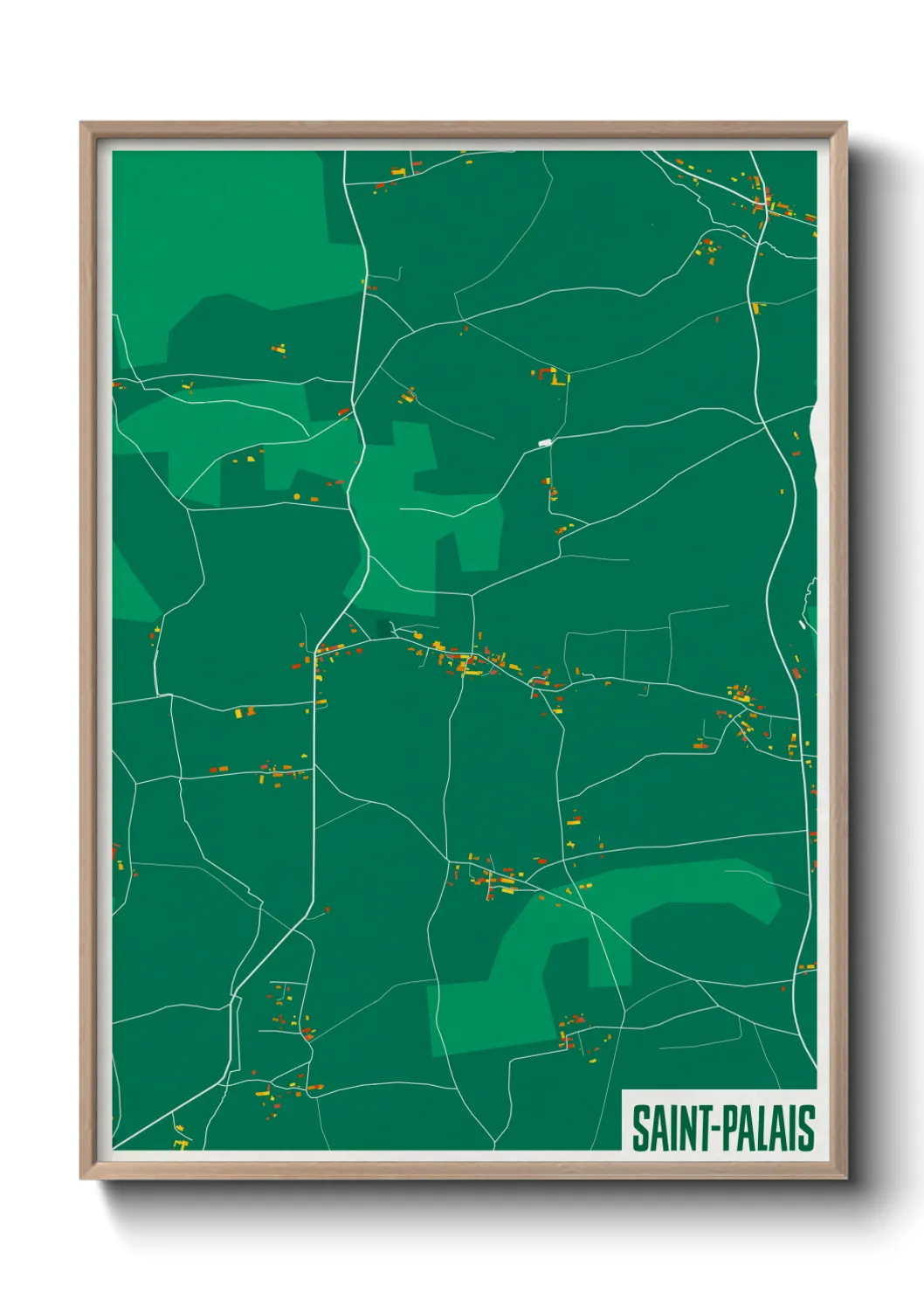 Une affiche de carte sur Saint-Palais