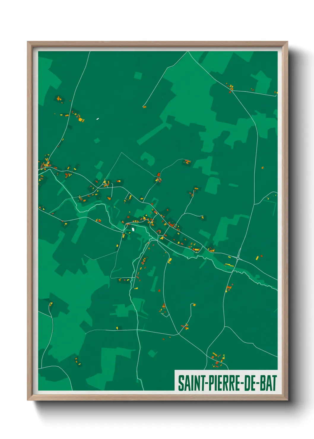 Une affiche de carte sur Saint-Pierre-de-Bat