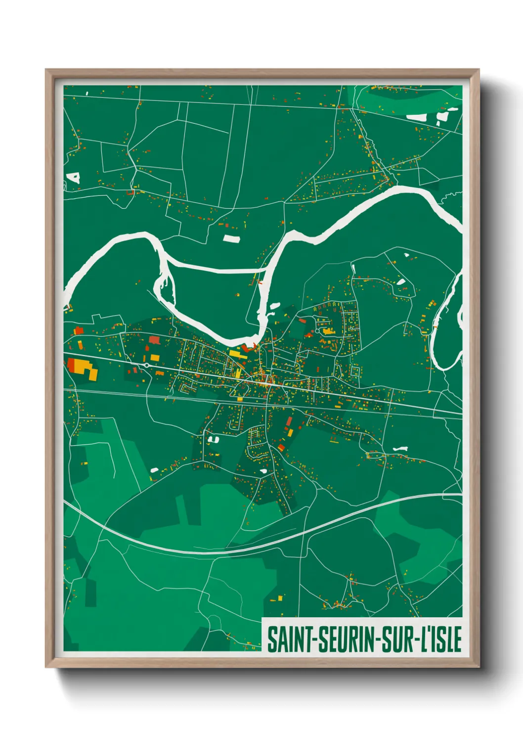 Une affiche de carte sur Saint-Seurin-sur-l'Isle
